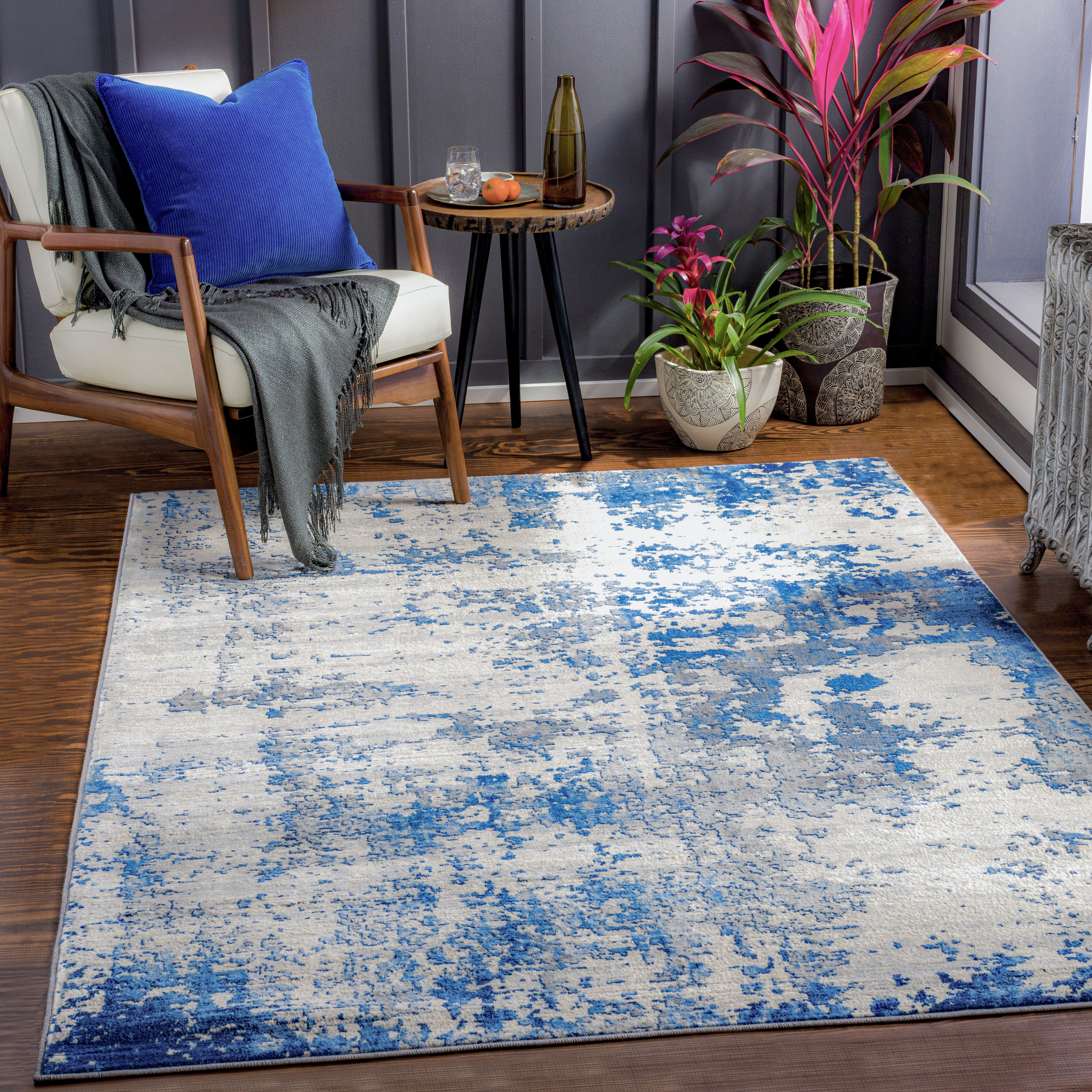 Monaco 71 X 51 inch Blue Rug in 4 x 6, Rectangle