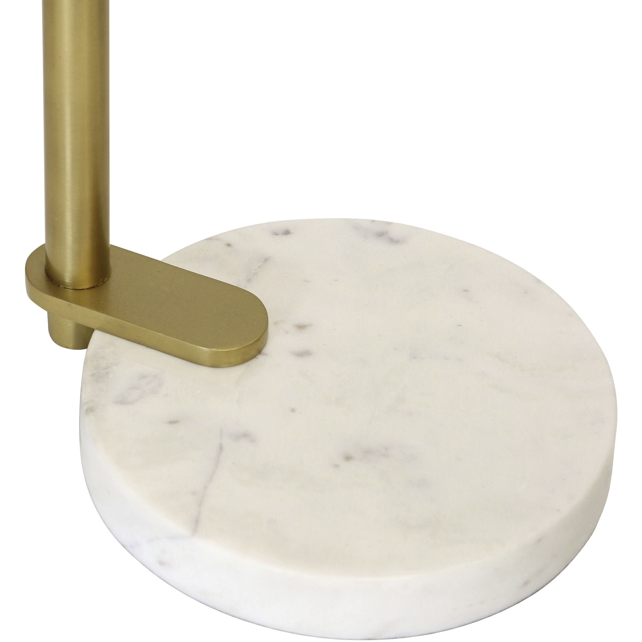 Orion 21.5 X 12 inch Gold and Marble and Clear Side Table