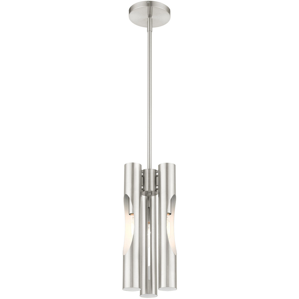 Acra 3 Light 6 inch Brushed Nickel Pendant Chandelier Ceiling Light