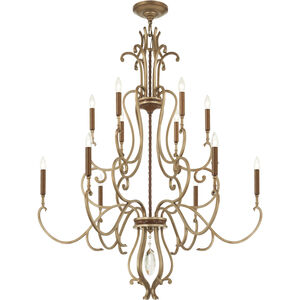 Magnolia Manor 12 Light 42 inch Pale Gold with Distressed Bronze Chandelier Ceiling Light