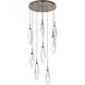 Rock Crystal LED 26.2 inch Flat Bronze Chandelier Ceiling Light in 3000K LED, Chilled Clear, Round Multi-Port