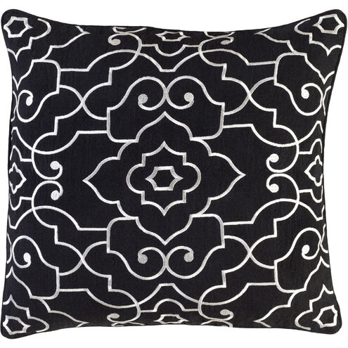 Adagio 18 X 18 inch Black and Cream Throw Pillow