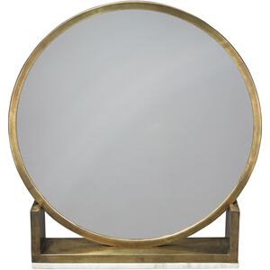 Odyssey 25 X 24 inch Antique Brass and Marble Standing Mirror