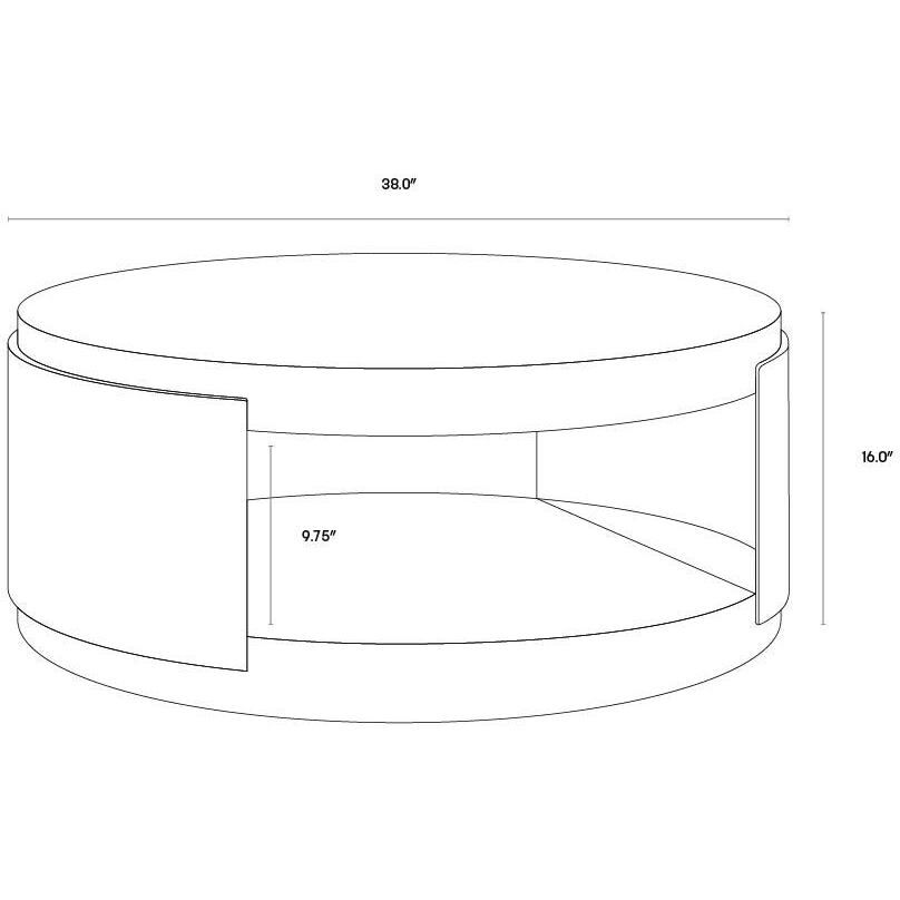 Cavette 38 X 16 inch White / Antique Brass Outdoor Coffee Table