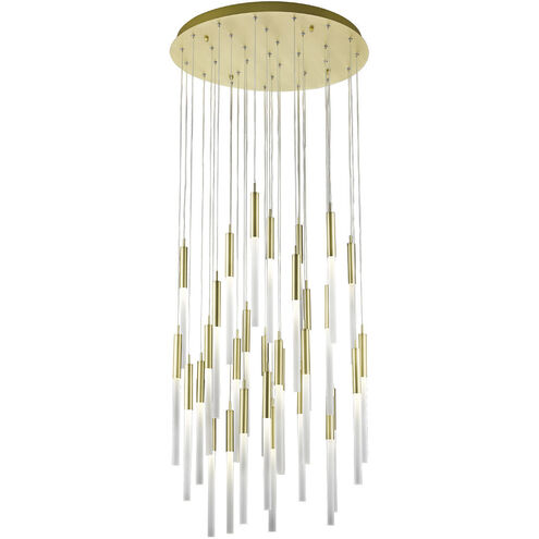 Main St. 31 Light 30 inch Brushed Brass Pendant Ceiling Light