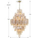 Addis 20 Light 31.5 inch Aged Brass Chandelier Ceiling Light in Tronchi Glass Amber