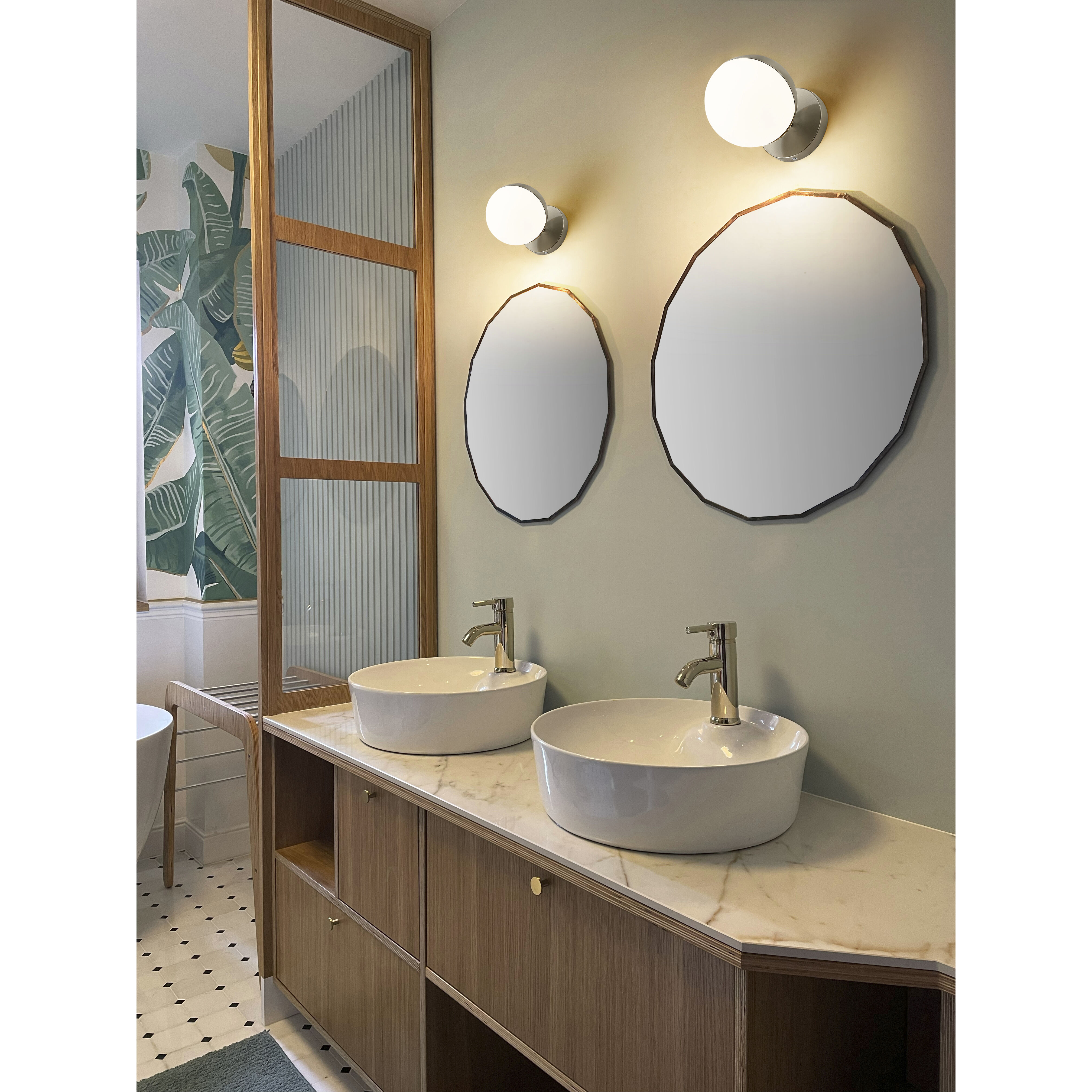 Realm Sphere Wall Sconce Wall Light in Brushed Nickel