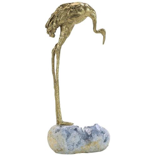Brass Crane 9.25 X 4 inch Sculpture, on Kyanite, II