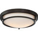 Modern 2 Light 13 inch Oil Rubbed Bronze Flush Mount Ceiling Light