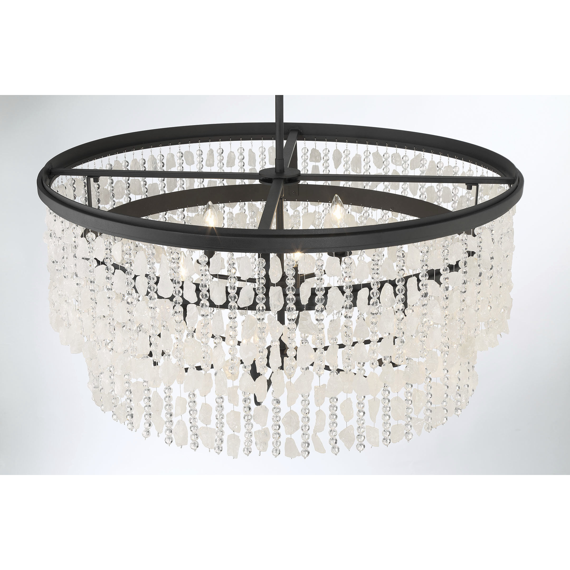 Shimmering Elegance 9 Light 36 inch Sand Coal Chandelier Ceiling Light