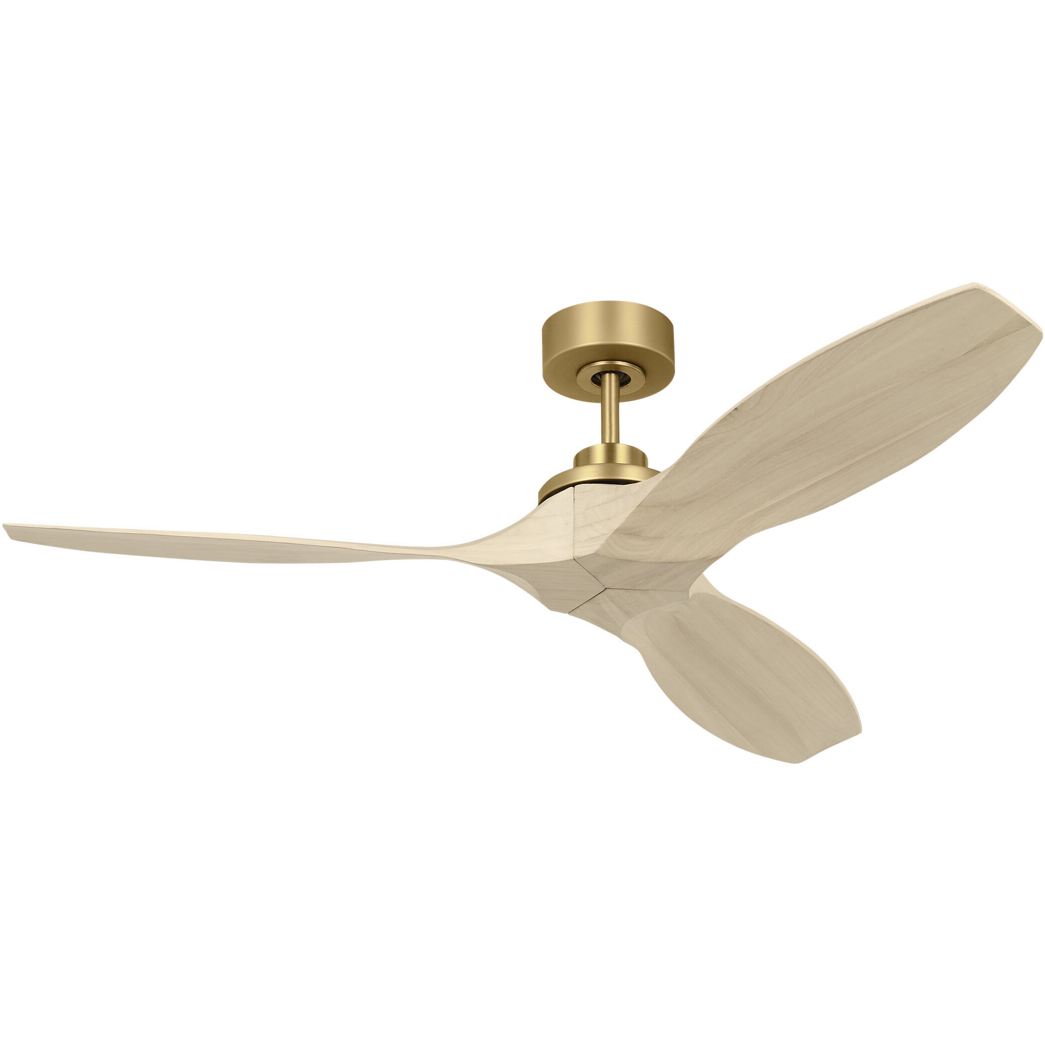 Collins 52 inch Burnished Brass with Washed White Oak Blades Ceiling Fan