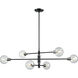 Ocean Drive 6 Light 39 inch Satin Nickel And Graphite Linear Pendant Ceiling Light