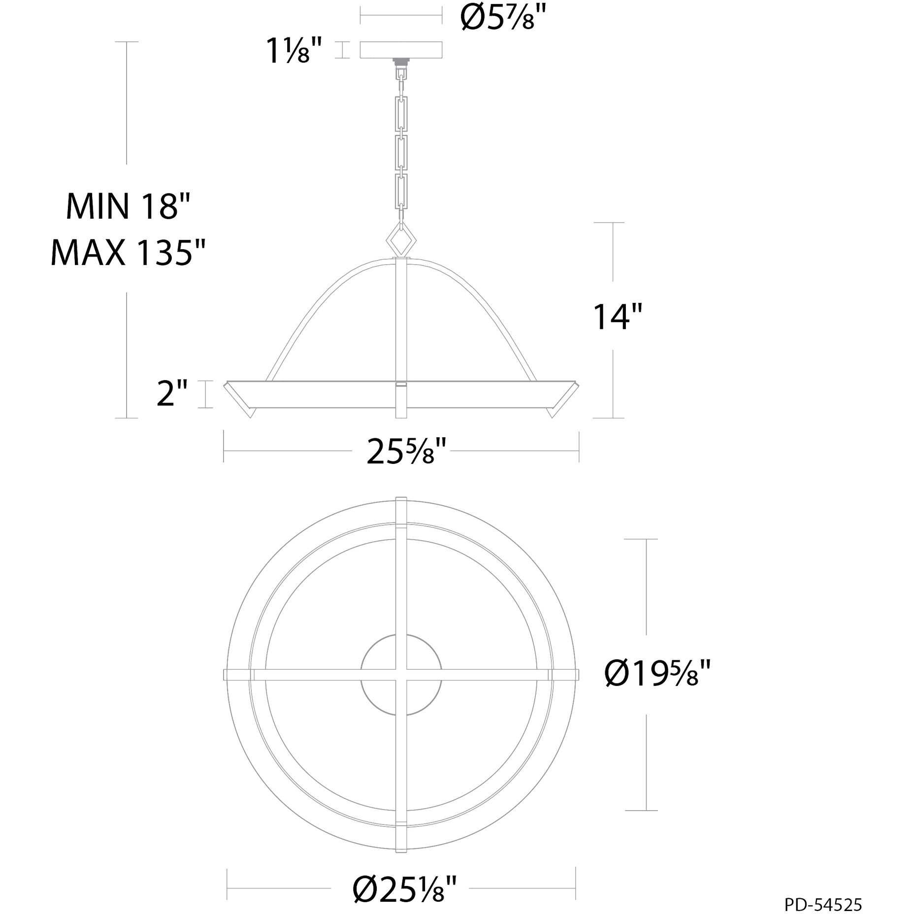 Copa LED 25.63 inch Aged Brass Indoor Hanging Lighting Ceiling Light