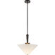 Alora Mood Bridgette 1 Light 16.38 inch Matte Black Pendant Ceiling Light in White Linen Shade