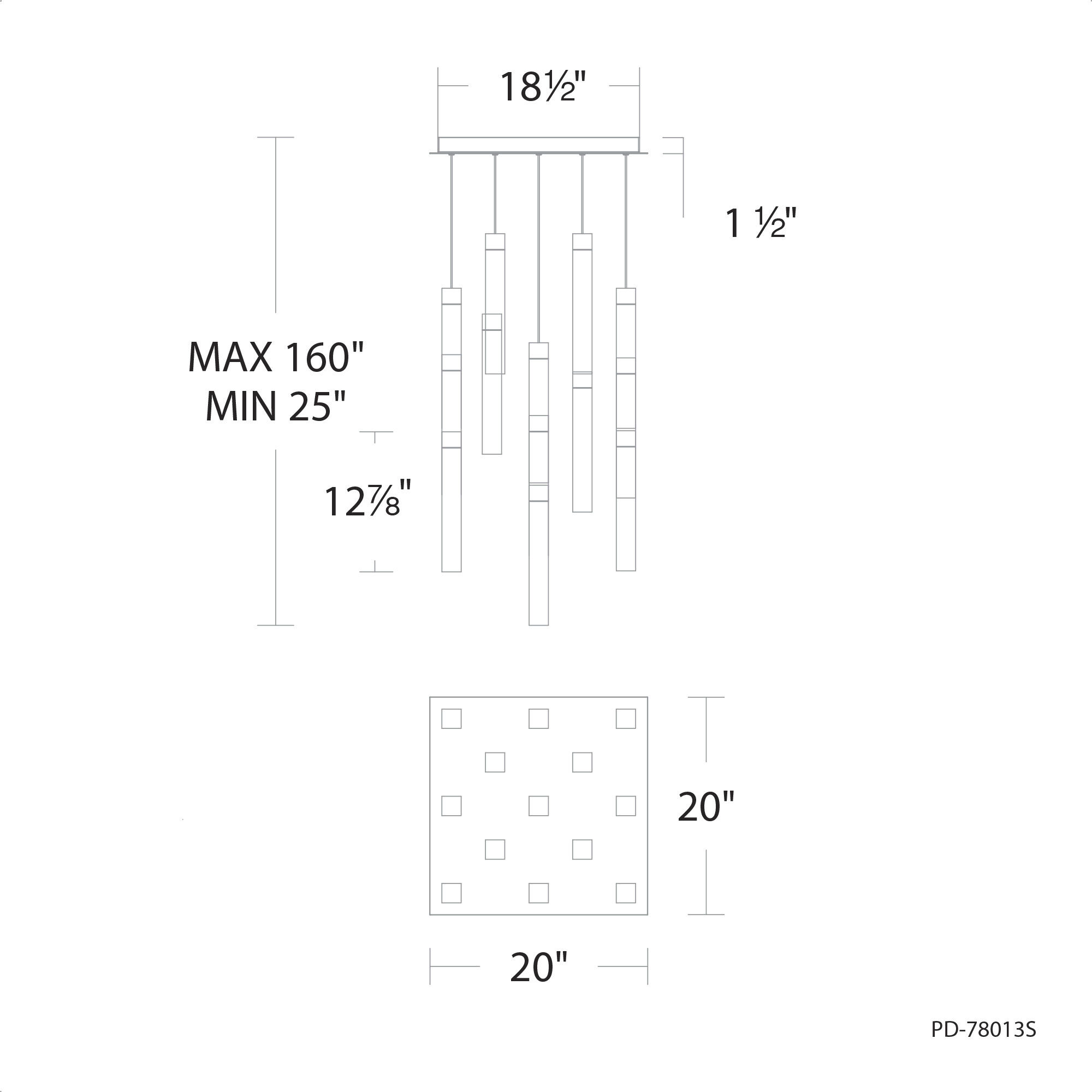 Minx 13 Light 20 inch Antique Nickel Multi-Light Pendant Ceiling Light