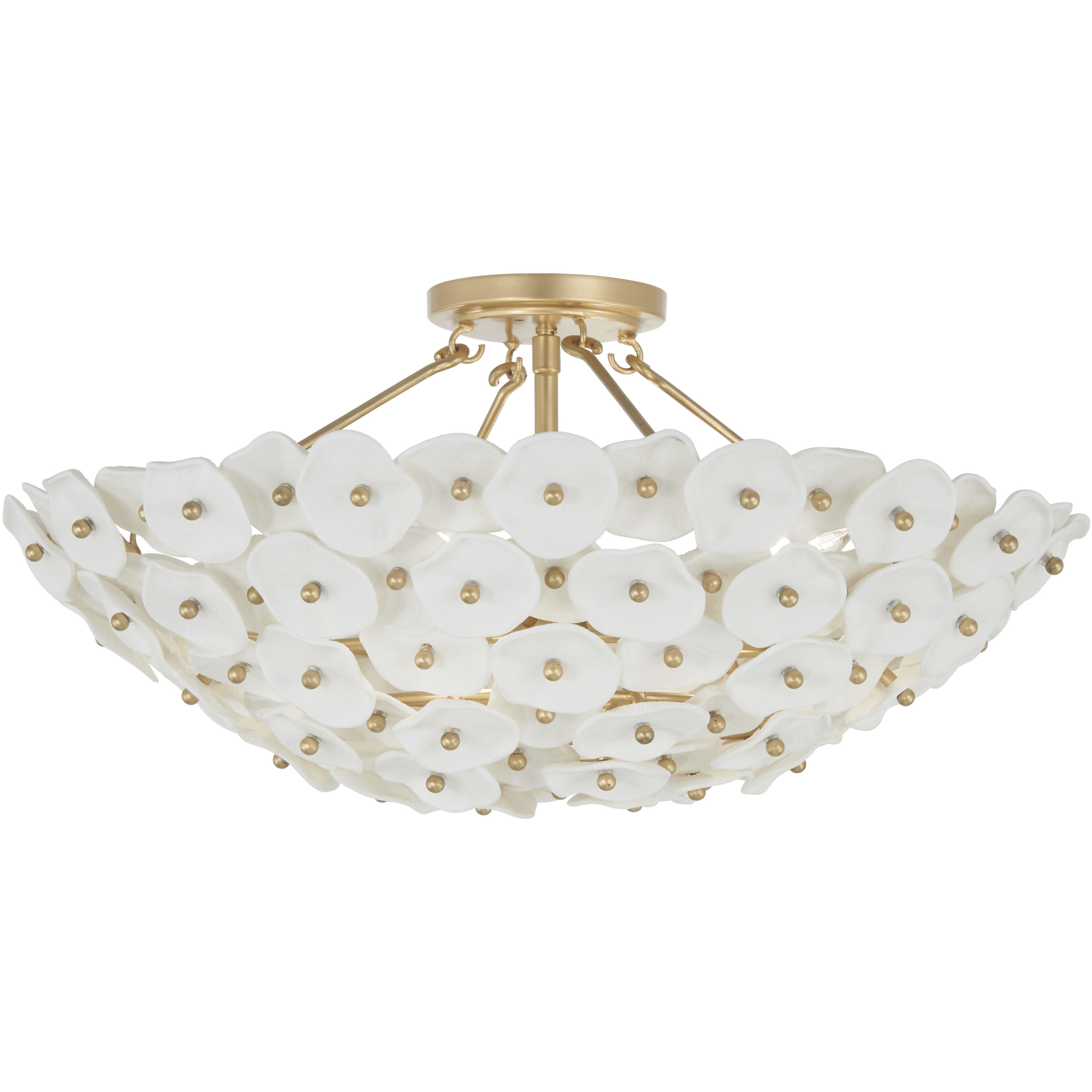 Coastlyn 4 Light 22.5 inch Legacy Brass Semi Flush Ceiling Light