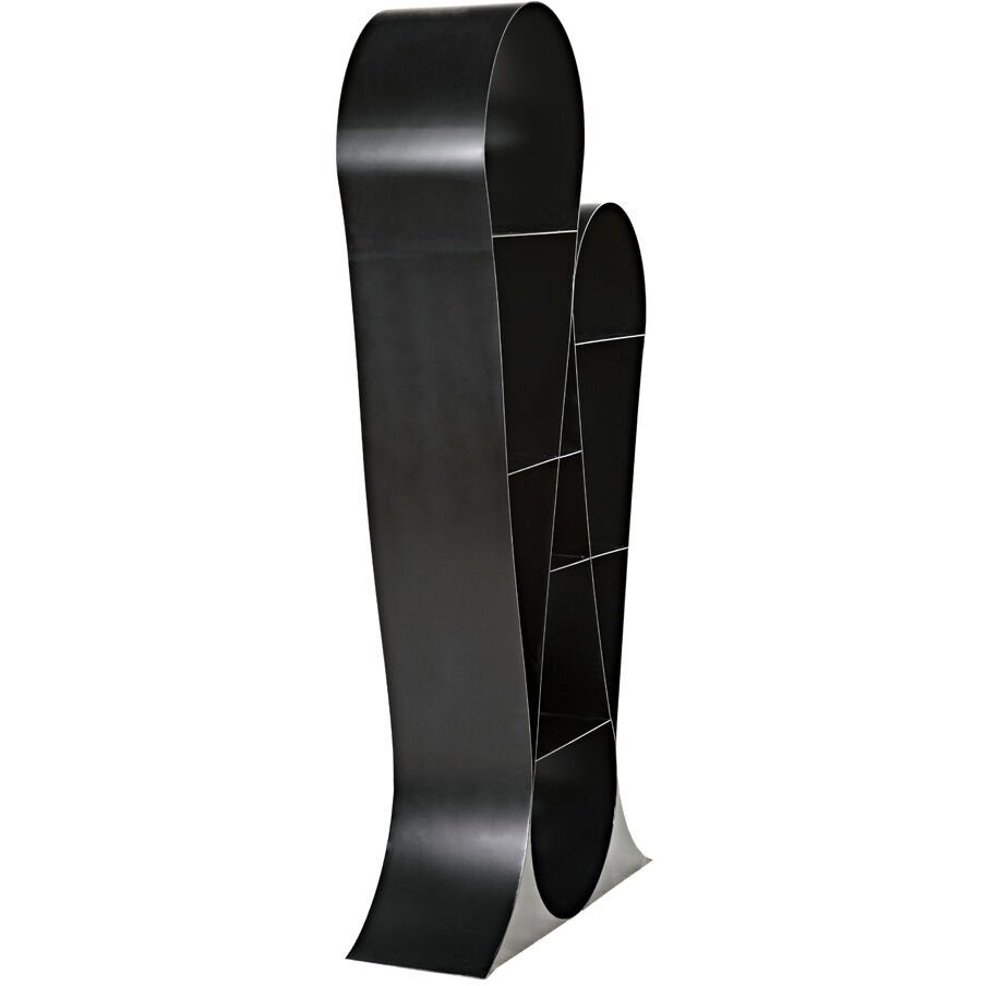 Zaha Matte Black Bookcase