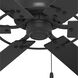 Gilrock 52 inch Matte Black with Golden Maple/Matte Black Blades Ceiling Fan