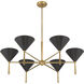 Cortan 6 Light 36 inch Legacy Brass and Dark Bronze Chandelier Ceiling Light