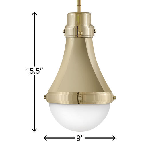 Oliver 1 Light 9 inch Bright Brass Indoor Pendant Ceiling Light
