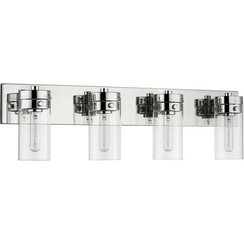Intersection 4 Light 30 inch Polished Nickel Bathroom Vanity Lights Wall Light