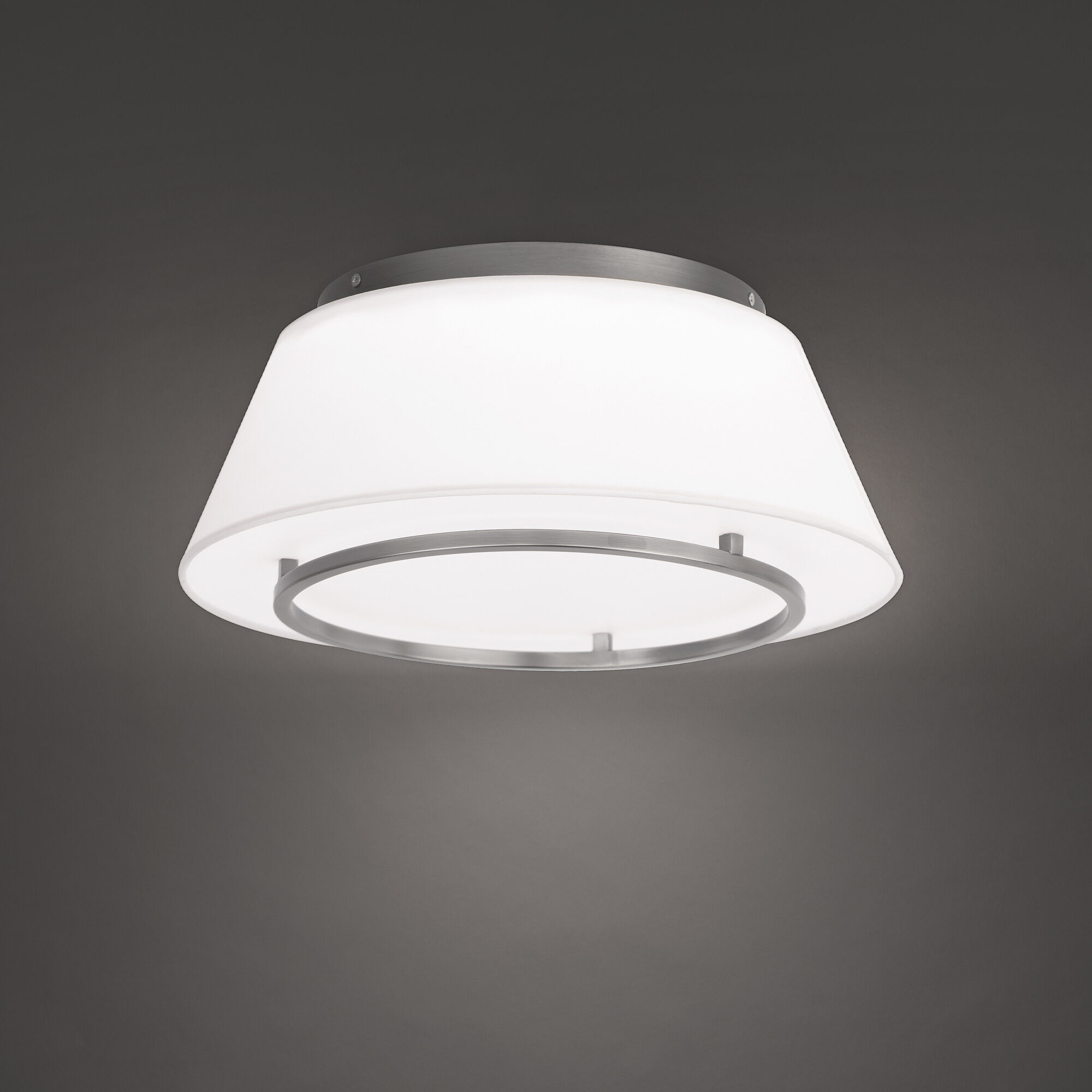 Hailey LED 16 inch Brushed Nickel Flush Mount Ceiling Light, dweLED