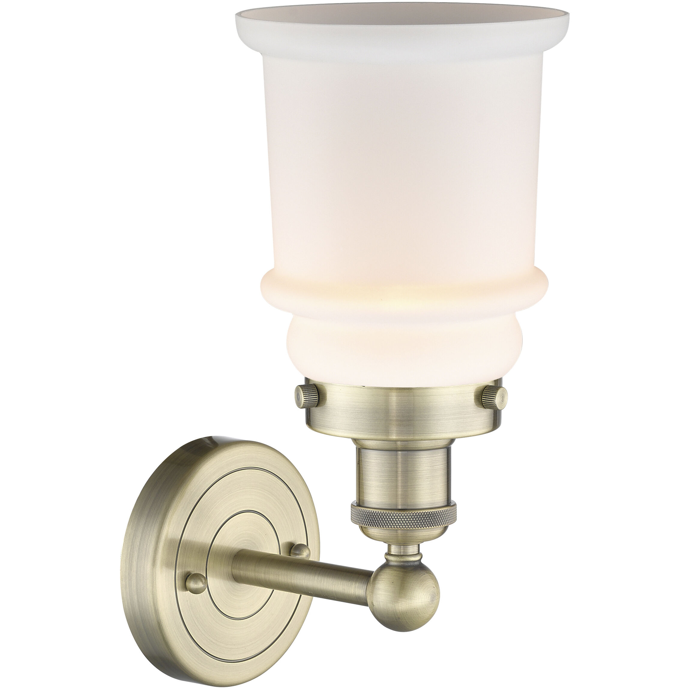 Canton Sconce Wall Light in Antique Brass, Matte White