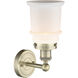 Canton Sconce Wall Light in Antique Brass, Matte White