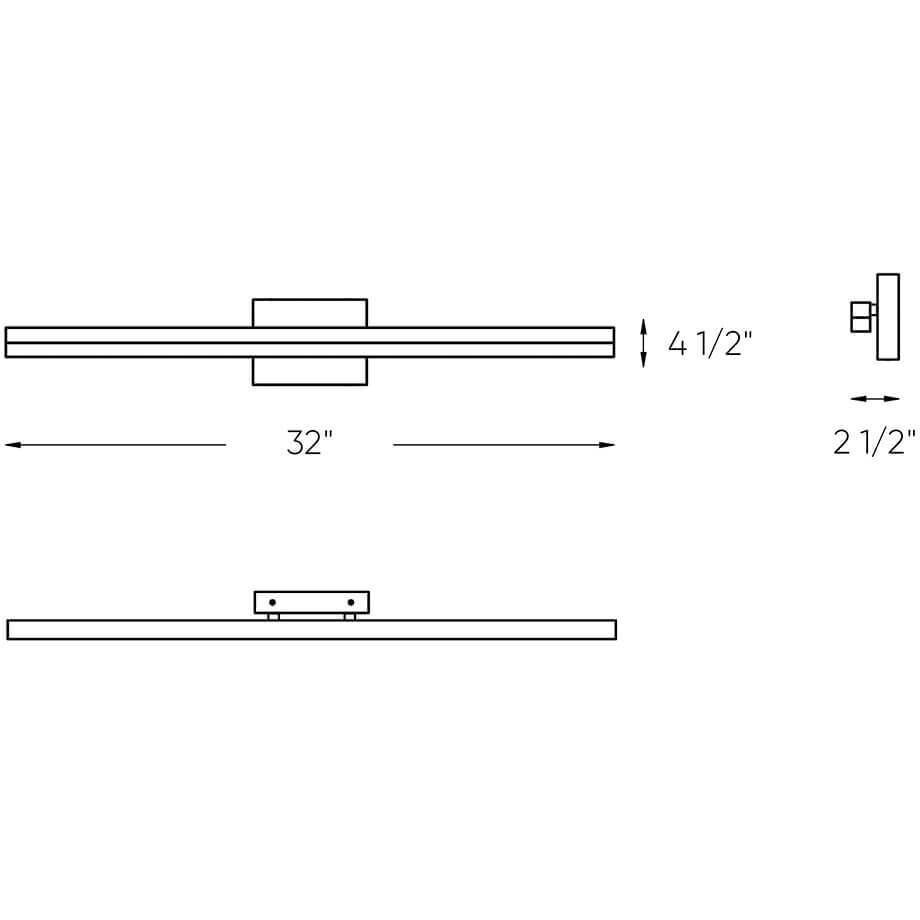 Lyra LED 32 inch Chrome Vanity Light Wall Light, Linear