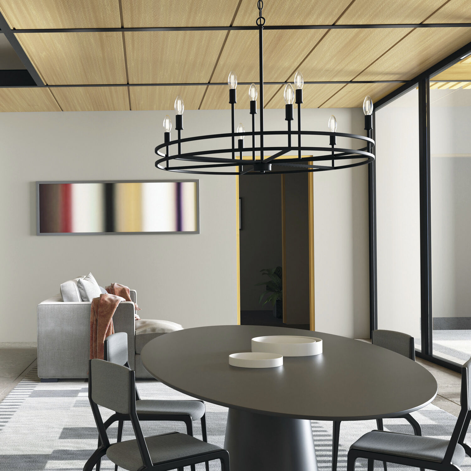 Fuller 1 Light 9.25 inch Matte Black Pendant Ceiling Light