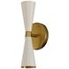 Milo Wall Sconce Wall Light in White and Vintage Brass