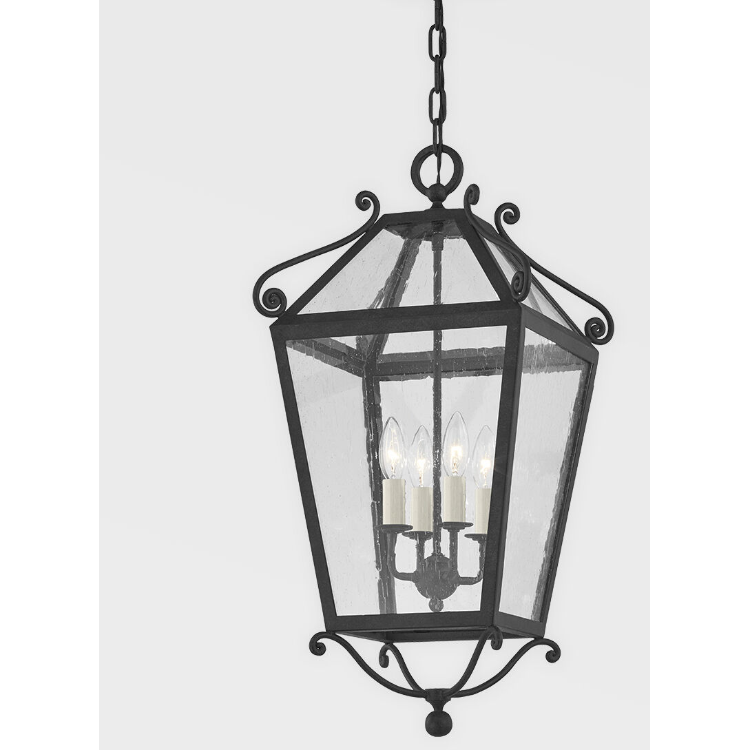 Santa Barbara County 4 Light 15 inch French Iron Outdoor Lantern