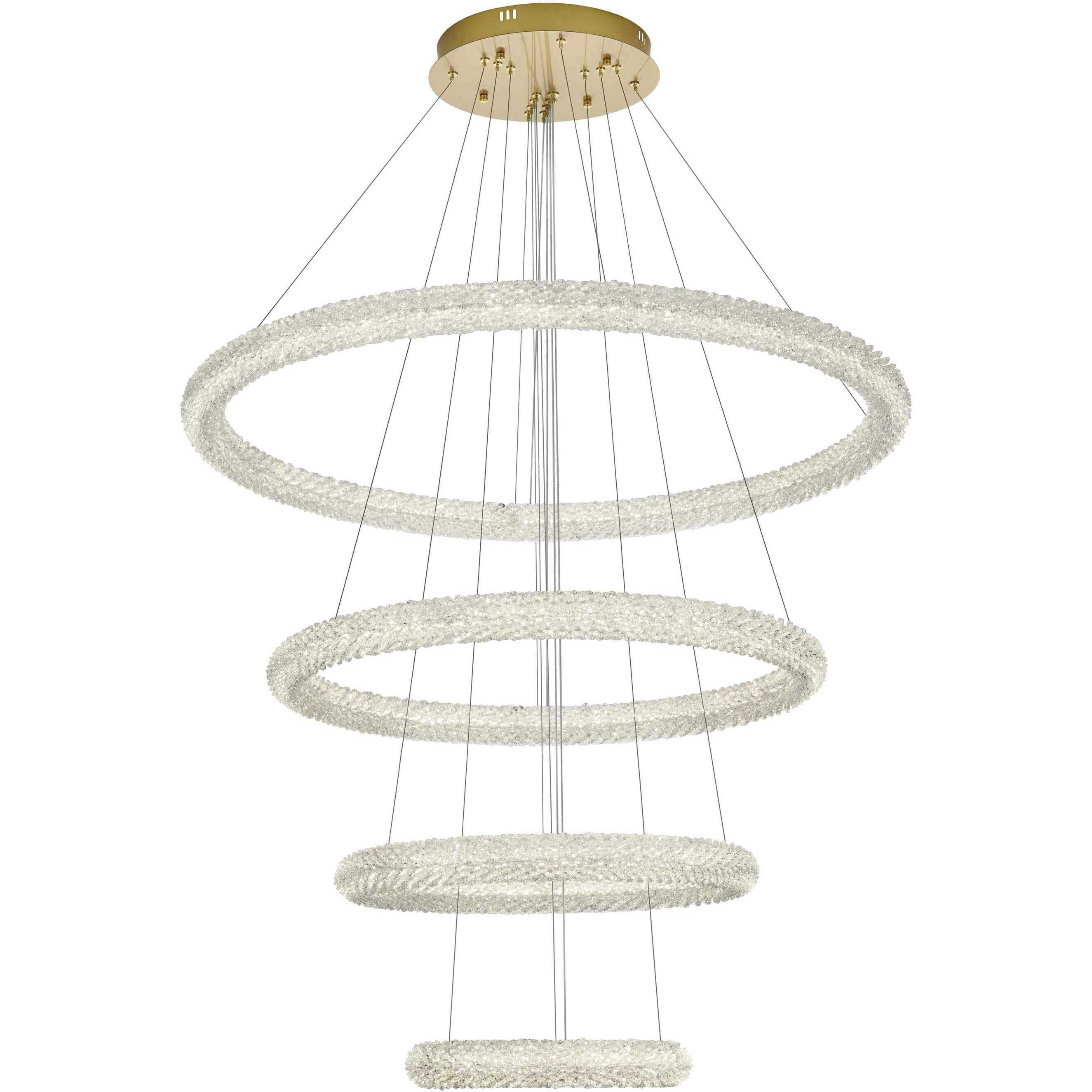 Bowen 4 Light 42 inch Satin Gold Chandelier Ceiling Light