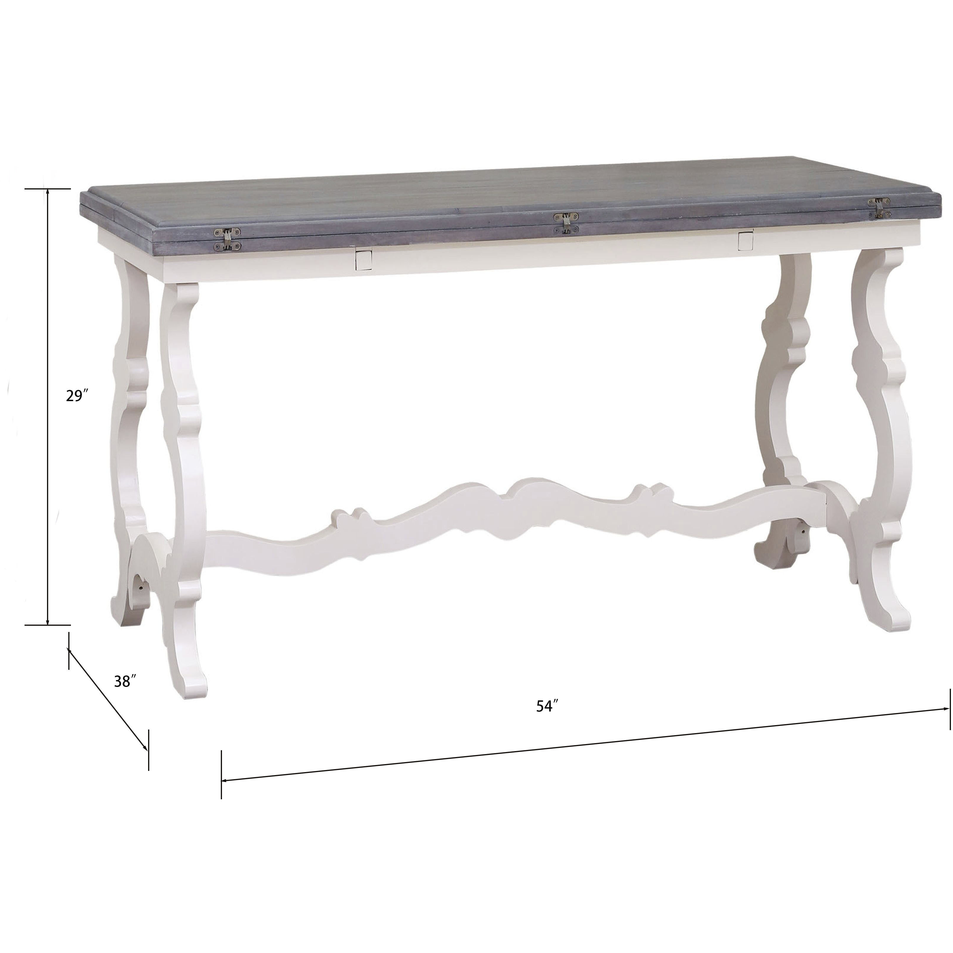 Volume 54 X 38 inch Antique White with Antique Smoke Console Table