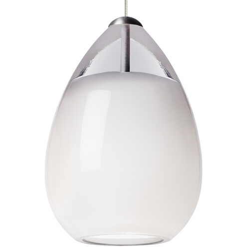 Sean Lavin Alina 1 Light 120 Chrome Low-Voltage Pendant Ceiling Light in Monopoint, White Glass, LED 90 CRI 3000K