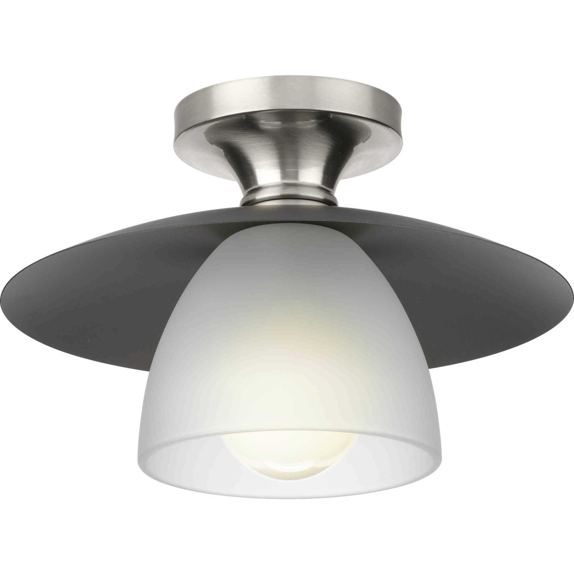 Trimble 1 Light 12 inch Brushed Nickel Semi-Flush Mount Ceiling Light, Design Series
