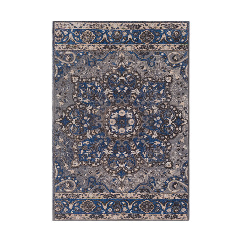 Javan 36 X 24 inch Navy/Charcoal/Medium Gray/Ivory/Taupe Rugs, Rectangle