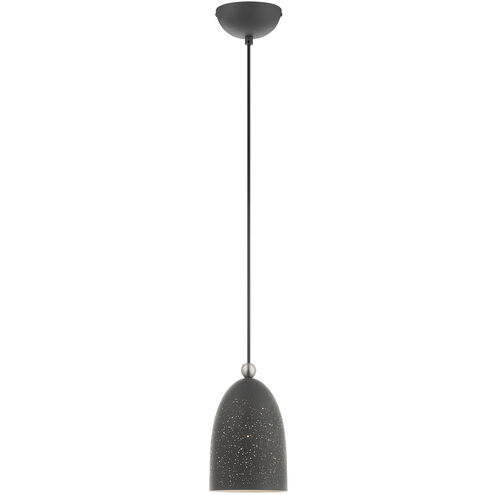 Arlington 1 Light 6 inch Scandinavian Gray with Brushed Nickel Accents Pendant Ceiling Light