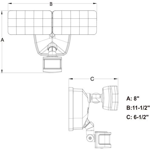 Zeta LED 8 inch White Outdoor Security