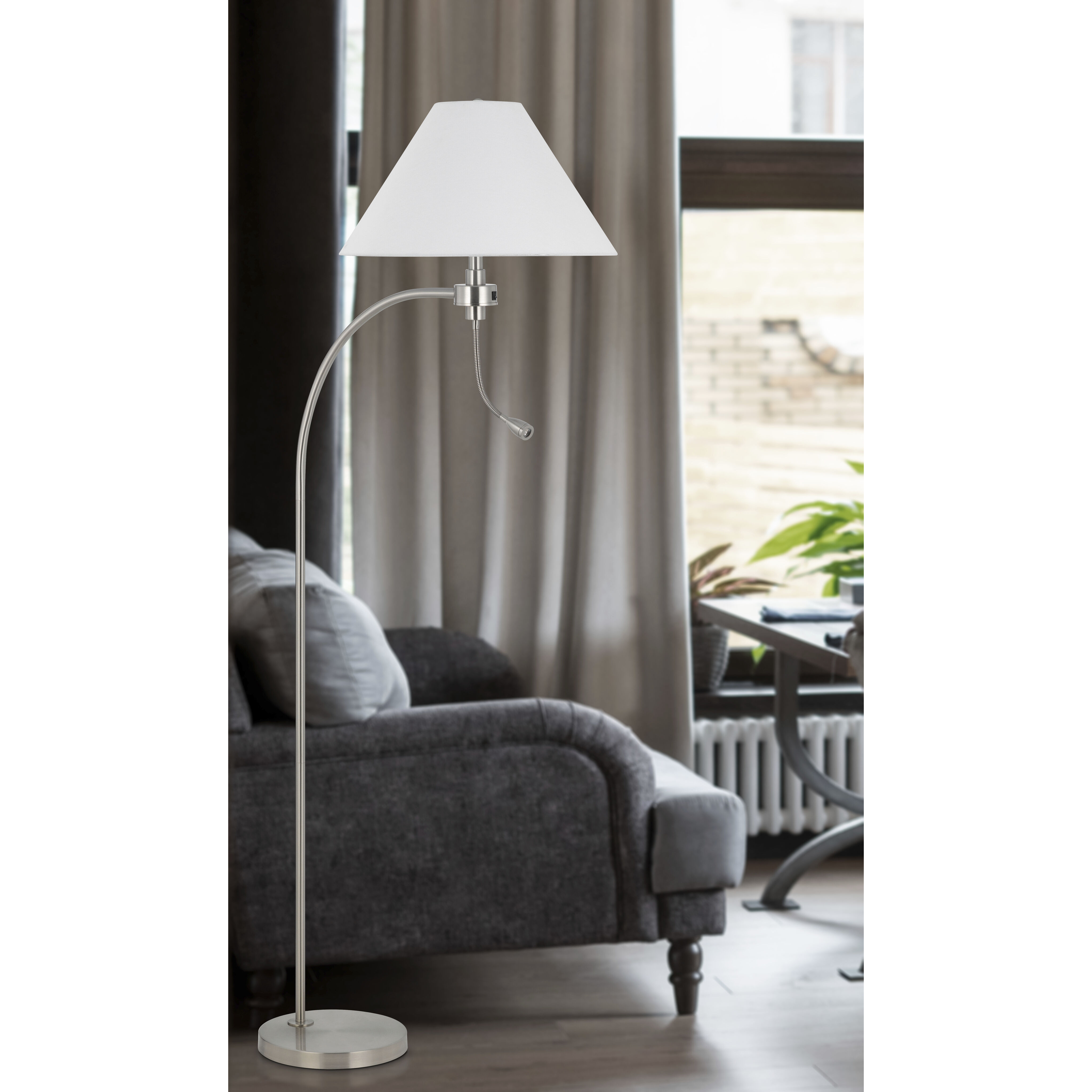 Ashland 67.5 inch 100.00 watt Brushed Steel Floor Lamp Portable Light