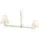 Ami 2 Light 48 inch Vintage Brass Linear Chandelier Ceiling Light