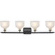 Ballston Dayton 4 Light 36 inch Black Antique Brass Bath Vanity Light Wall Light in White Glass, Ballston
