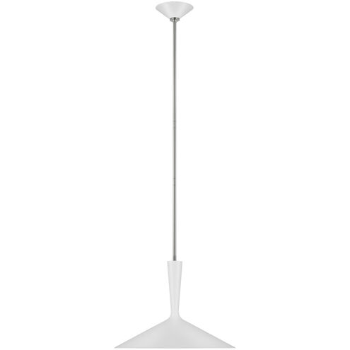 AERIN Rosetta LED 18 inch Matte White and Polished Nickel Pendant Ceiling Light, Large