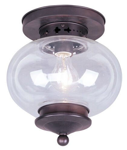 Harbor 1 Light 10 inch Bronze Semi-Flush Mount Ceiling Light