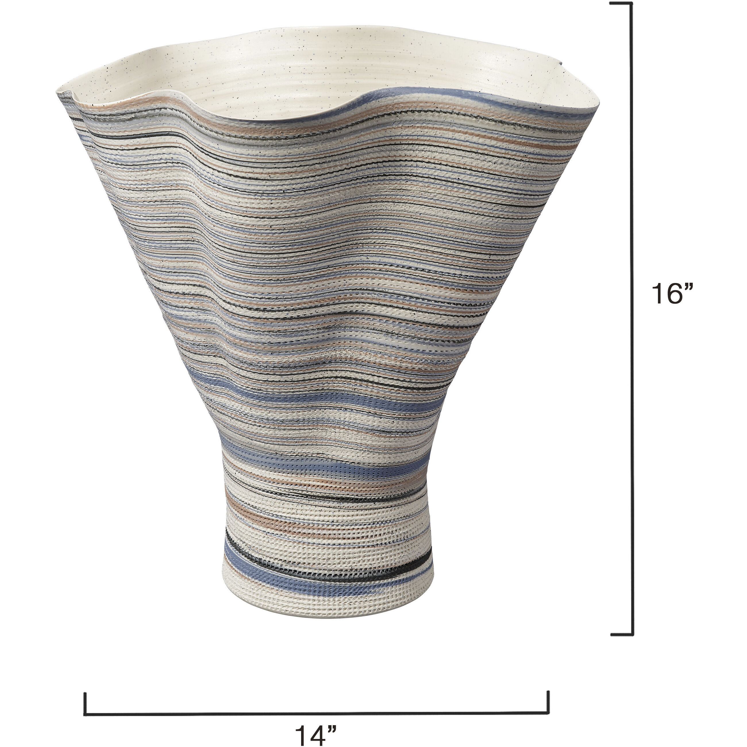 Splayed 16 X 14 inch Vase