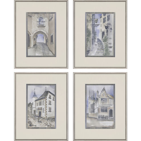 La Ville Multi and Blue and Neutral and Brown Framed Art