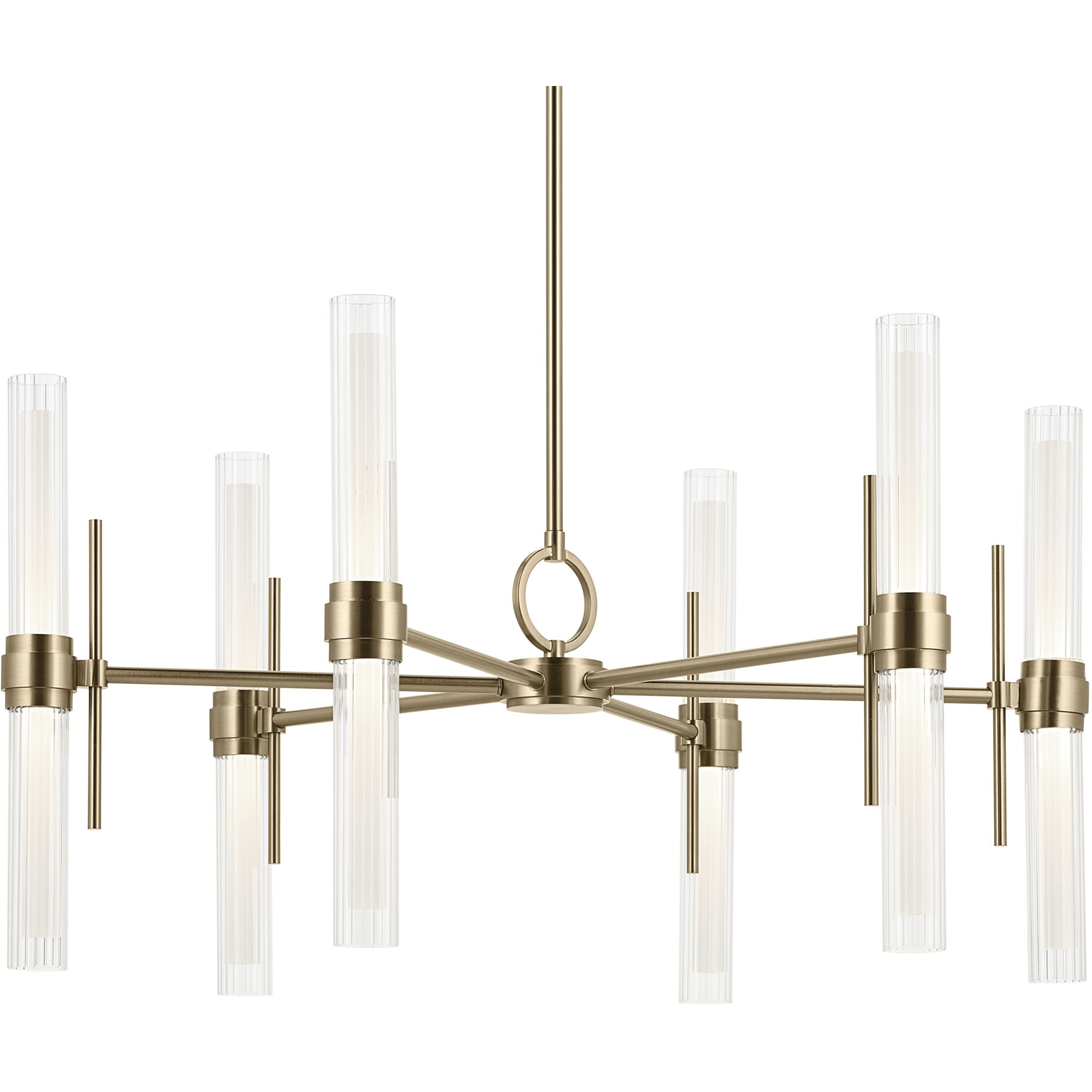 Riven LED Champagne Bronze Chandelier Ceiling Light