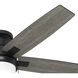 Anisten 52 inch Matte Black with Matte Black/Dark Gray Oak Blades Ceiling Fan