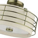 Blanchard 3 Light 15 inch Antique Brass Semi Flush Mount Ceiling Light, Large