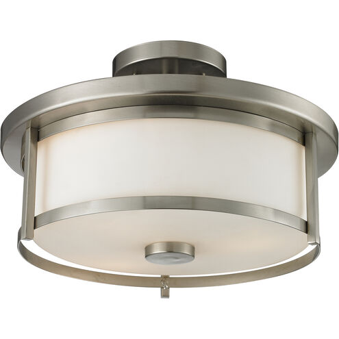 Savannah 2 Light 13.75 inch Brushed Nickel Semi Flush Mount Ceiling Light